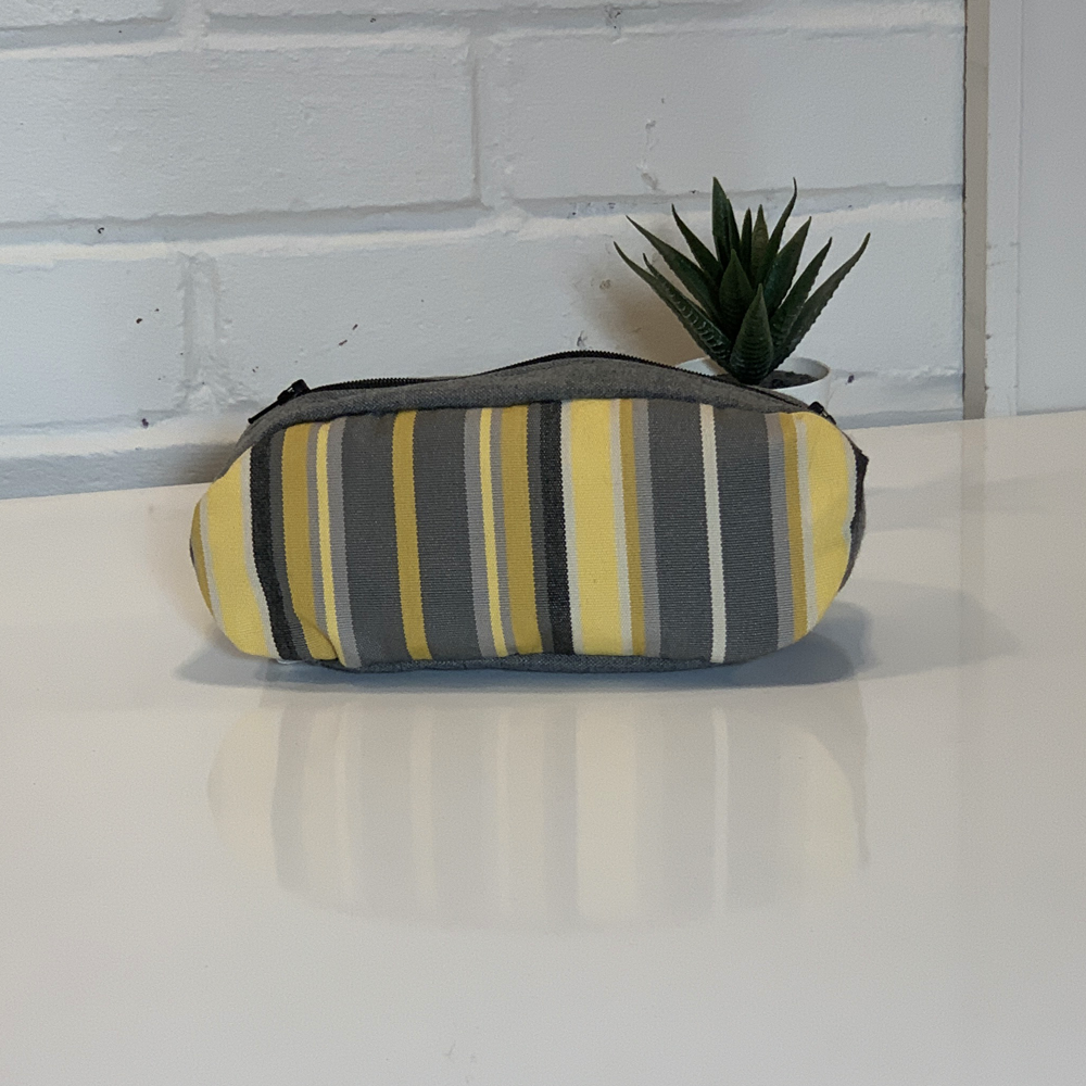 Étui à crayon - Rayures Jaunes & Grises