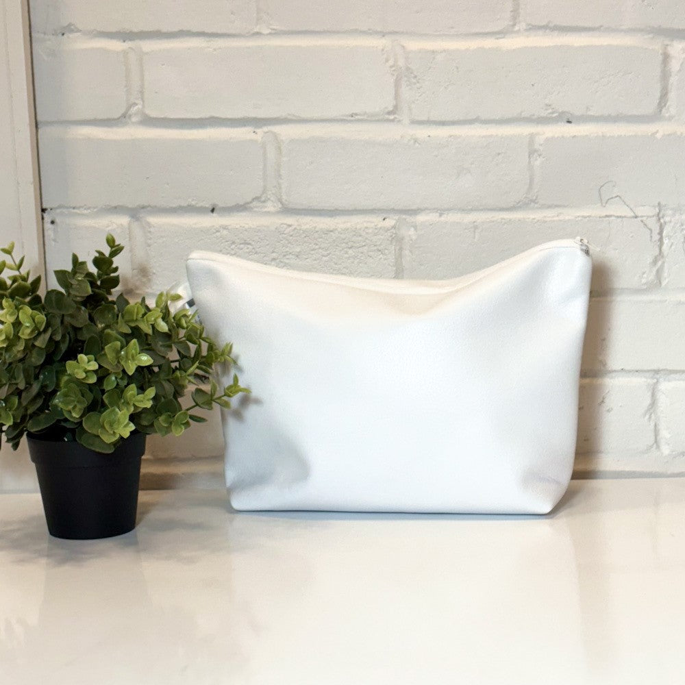 Trousse à cosmétiques - Cuir blanc