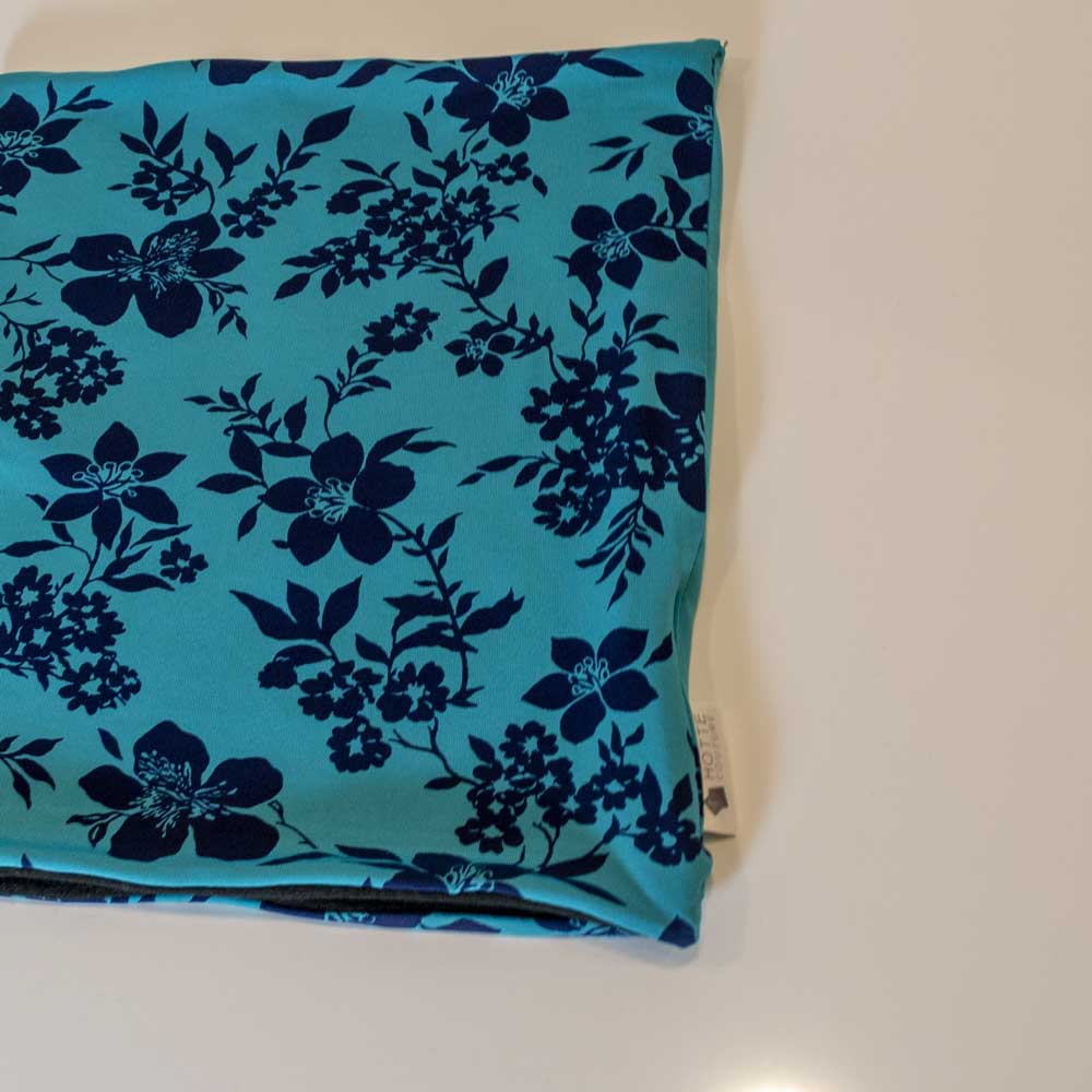 Cache-cou Polar - Fleurs turquoise