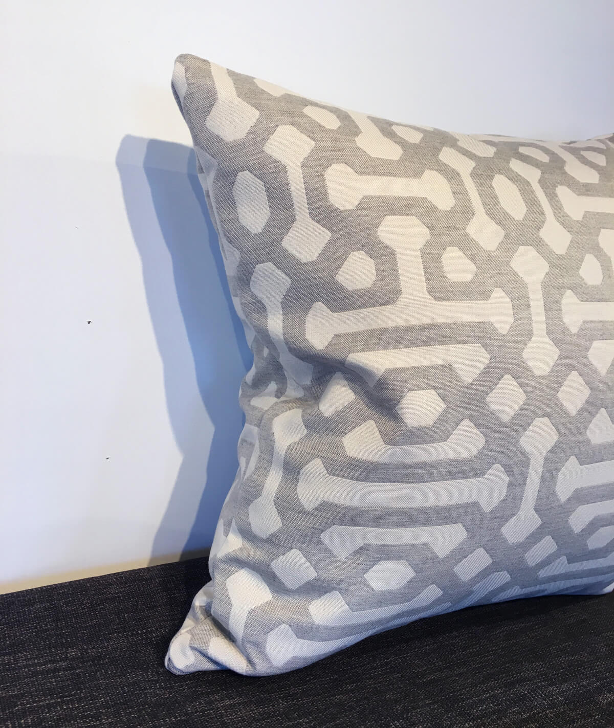 Housse de coussin Extérieur - Sunbrella Fretwork Pewter