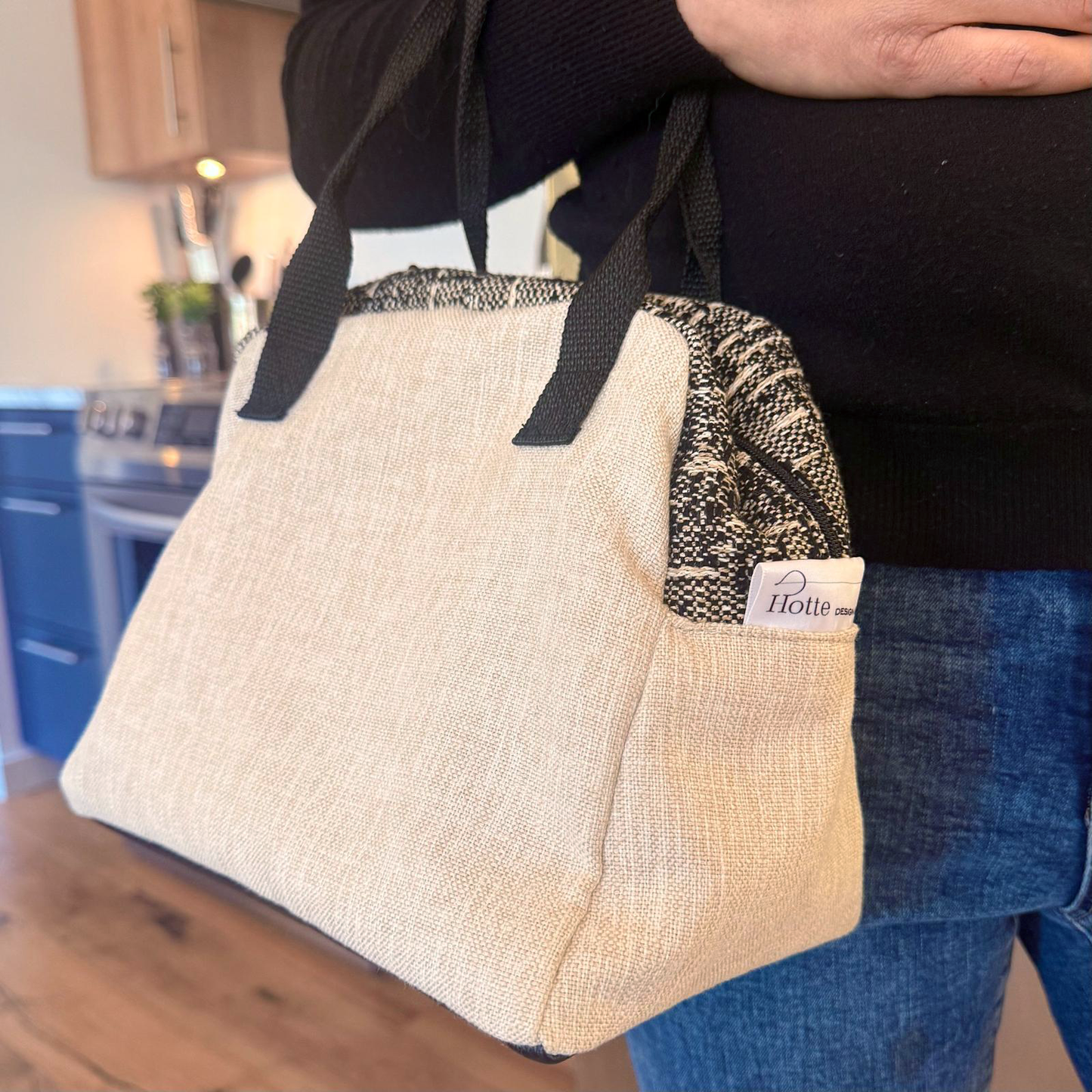 Sac à lunch modèle Bento - Linen Black