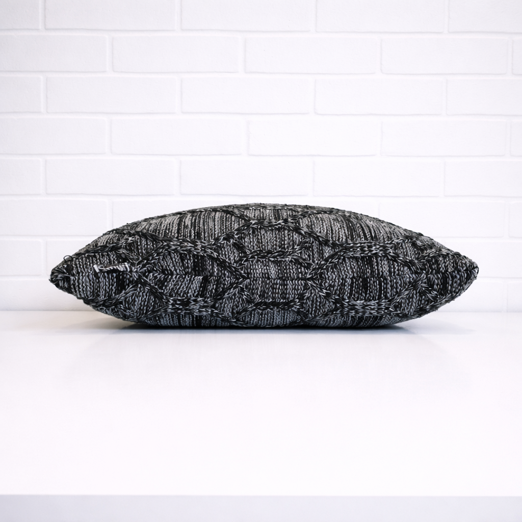 Housse de coussin - Tricot Poivre et Sel
