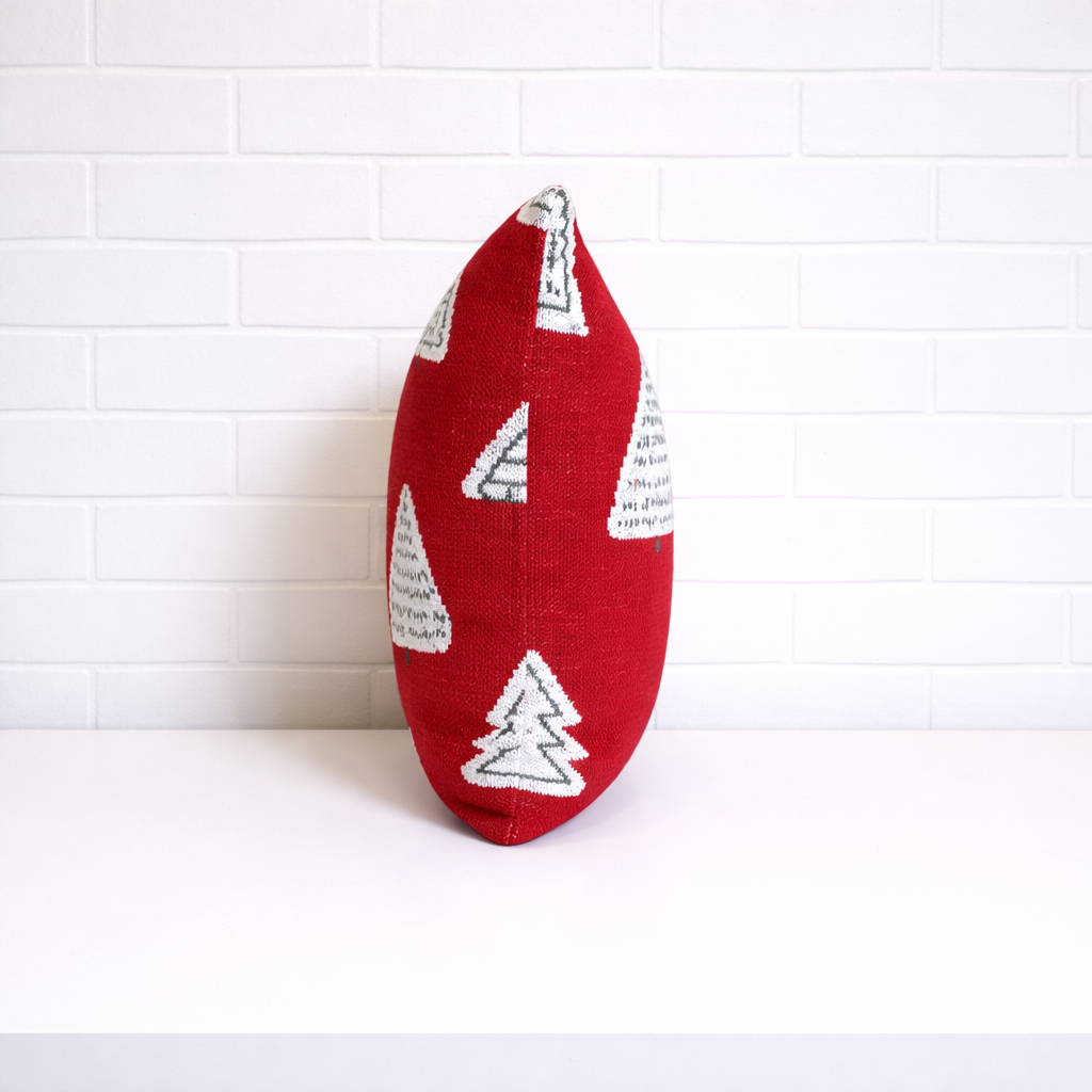 Housse de coussin - Tricot Sapin Rouge