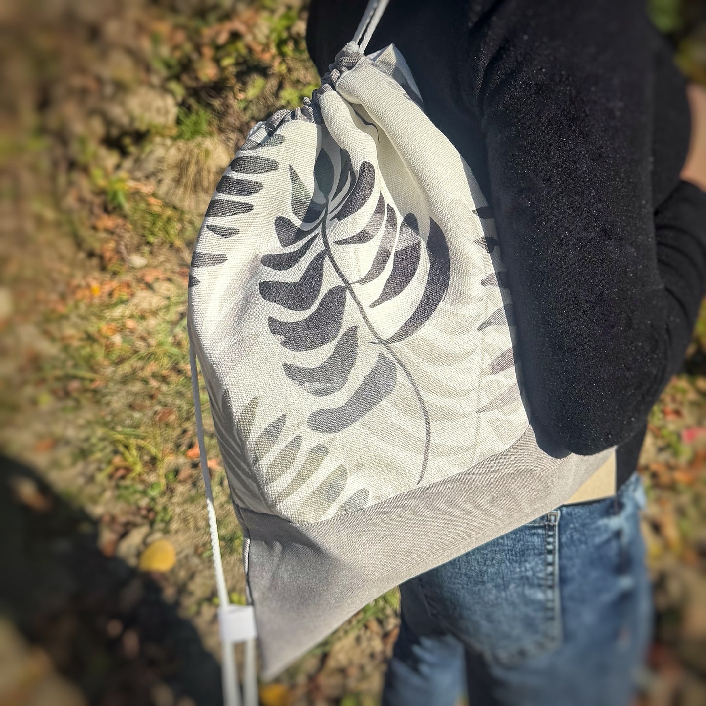 Baluchon imperméable - Feuillage & Gris