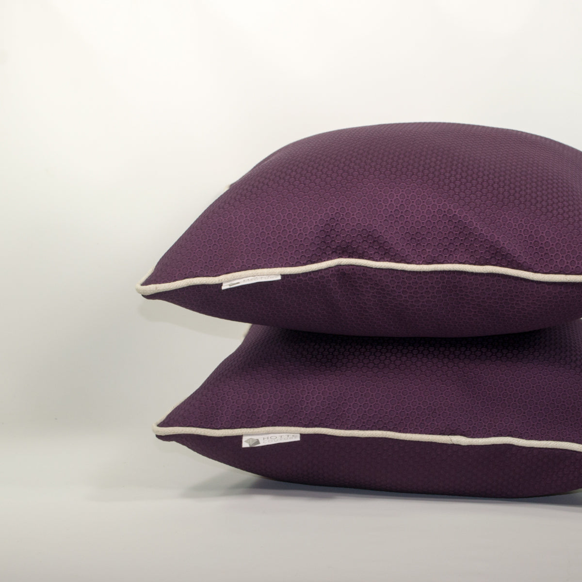 Housse de coussin - Mauve piping