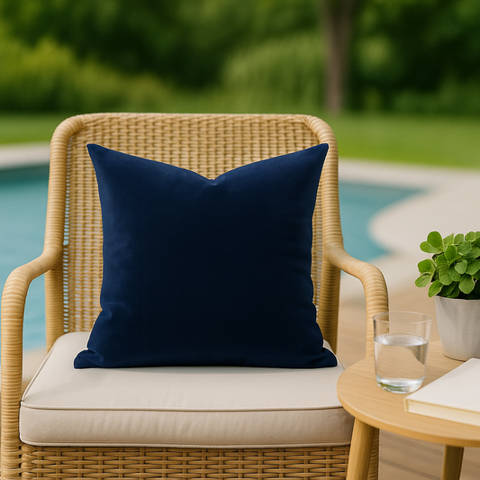 Housse de coussin Extérieur - Velours Palermo Navy - 18"x18"