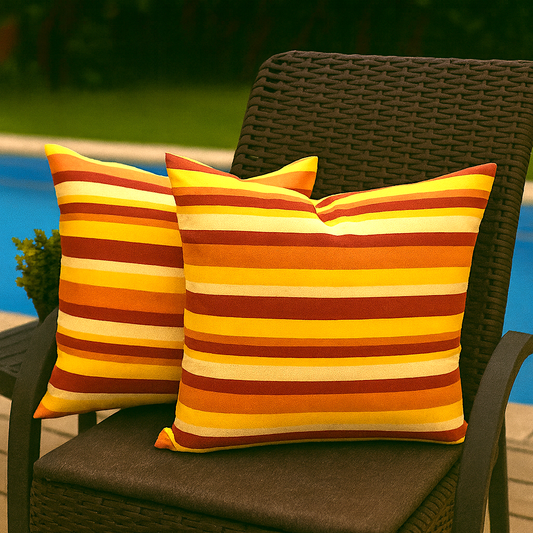 Housse de coussin Extérieur - Plage Orangée