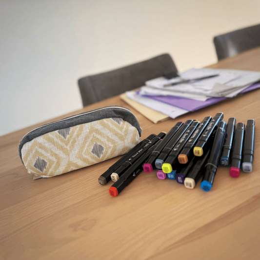 Étui à crayon- Losanges Jaune