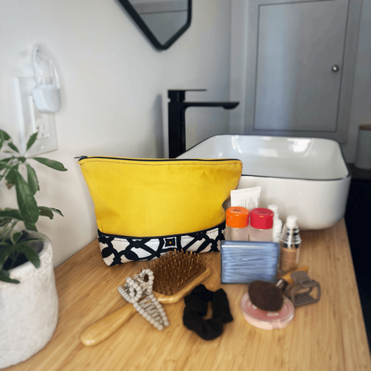 Trousse à cosmétiques - Géometrique Jaune