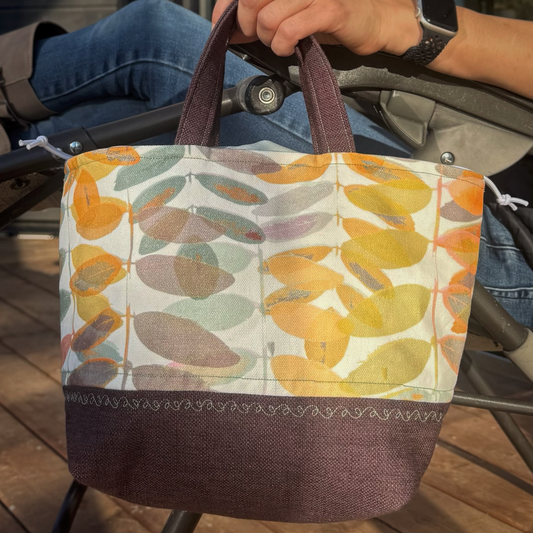 Grand sac à lunch - Feuilles de Pacane Turquoises