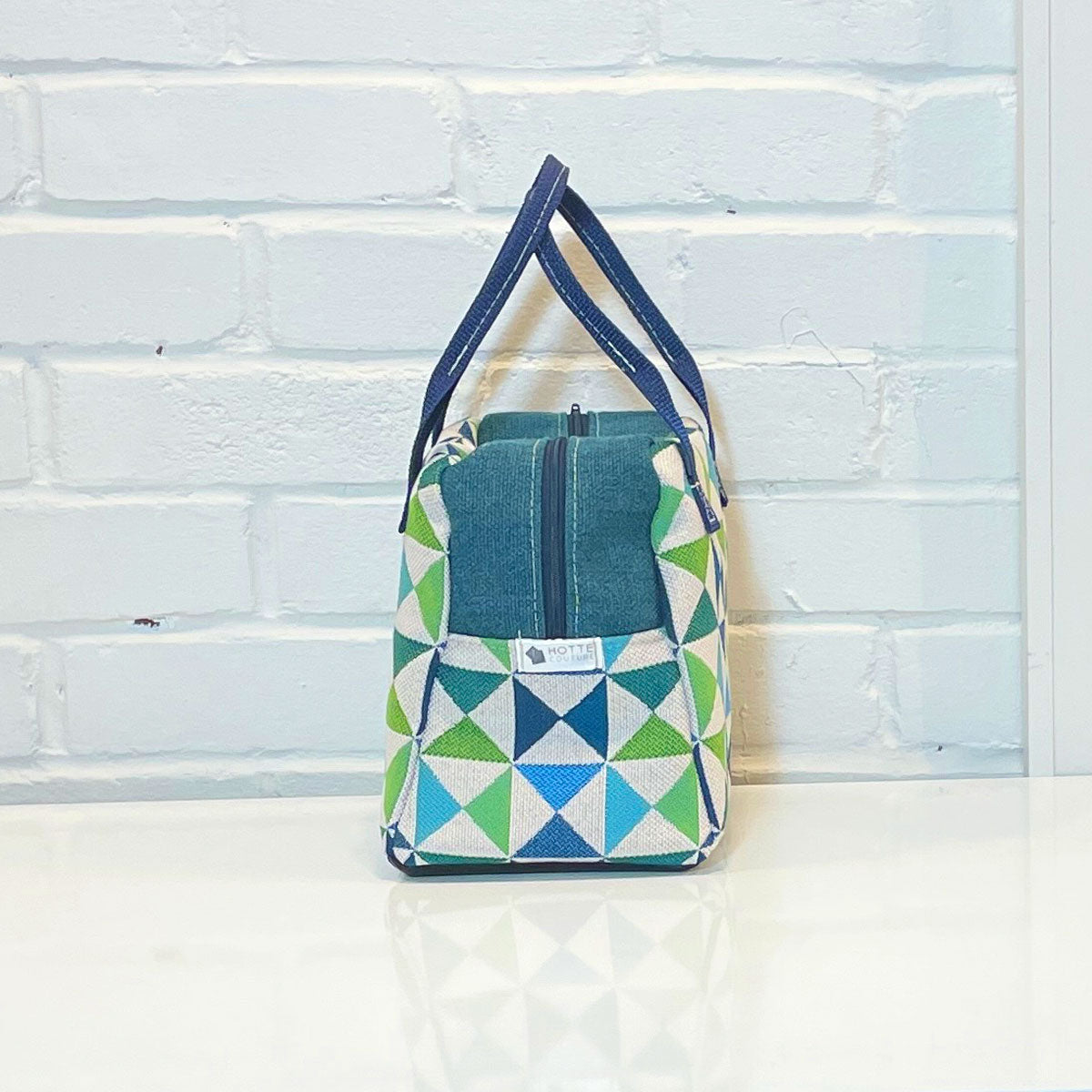 Sac à lunch modèle Bento - Turquoise Triangulaire