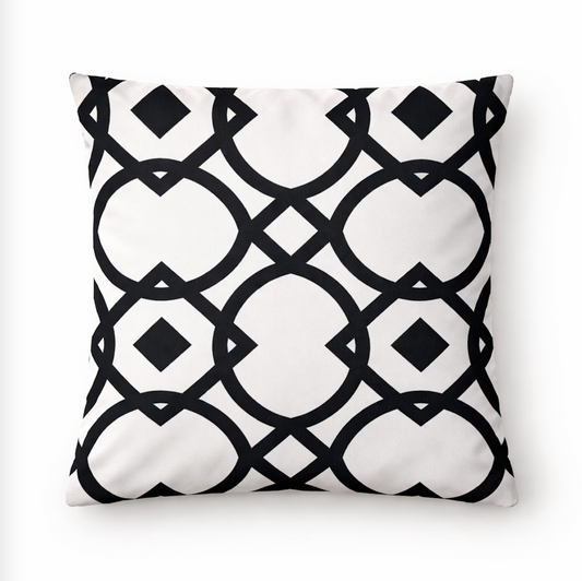 Housse de coussin - Géometrique Black & White