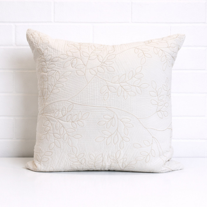 Housse de coussin - Feuilles d'ivoire