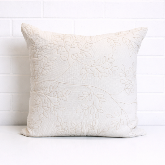 Housse de coussin - Feuilles d'ivoire