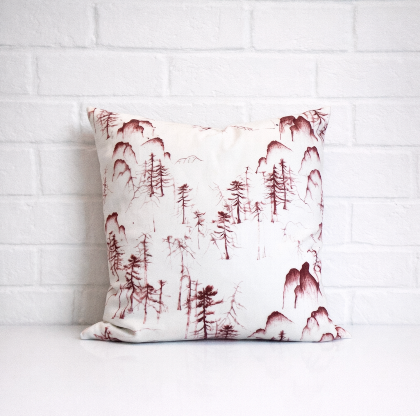 Housse de coussin - Forêt Bordeaux