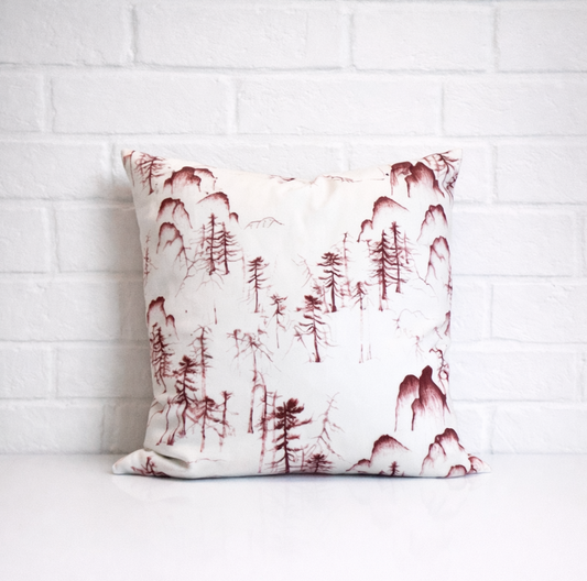 Housse de coussin - Forêt Bordeaux
