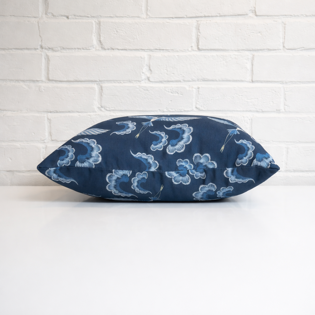 Housse de coussin - Oiseau Okiya Bleu