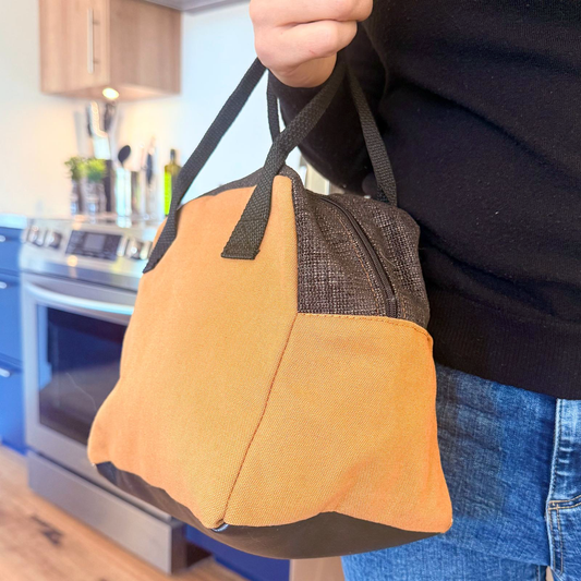 Sac à lunch modèle Bento - Tan & Black