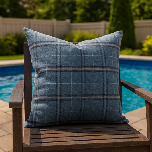 Housse de coussin Extérieur - Sunbrella Simplicity Lagoon