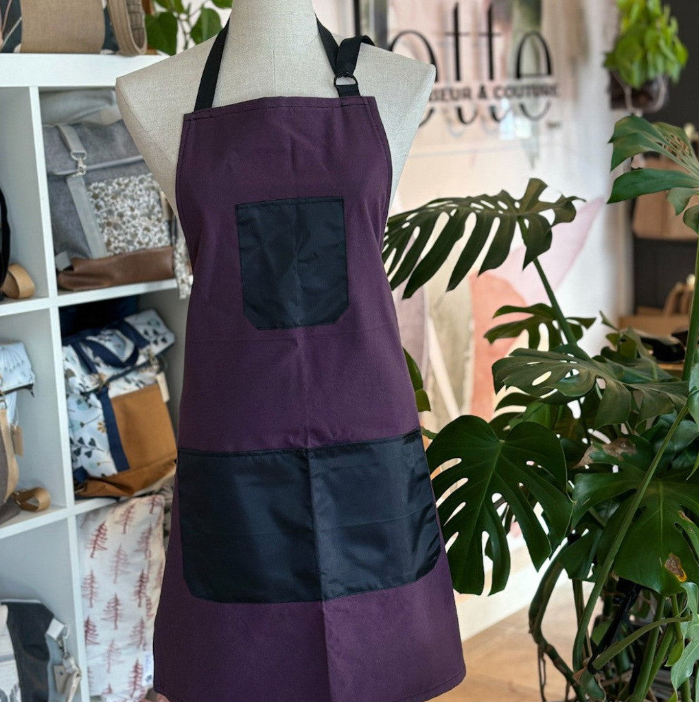 Tablier tout usage - mauve Raisin