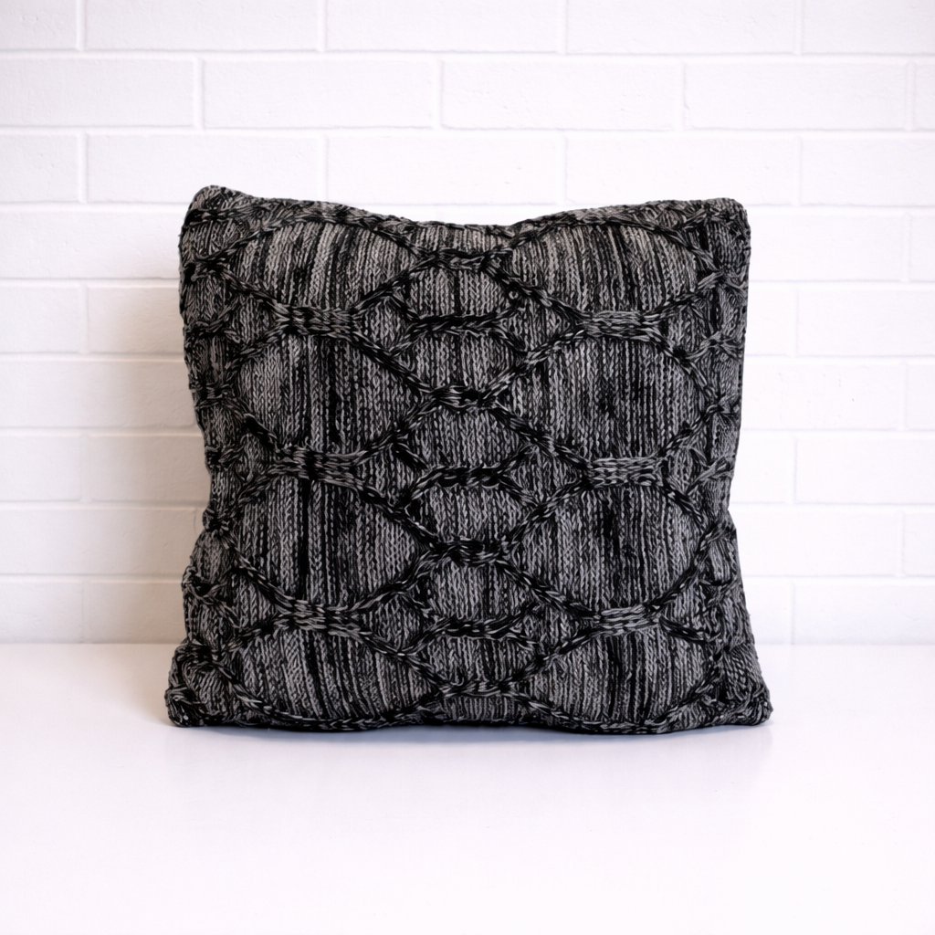 Housse de coussin - Tricot Poivre et Sel