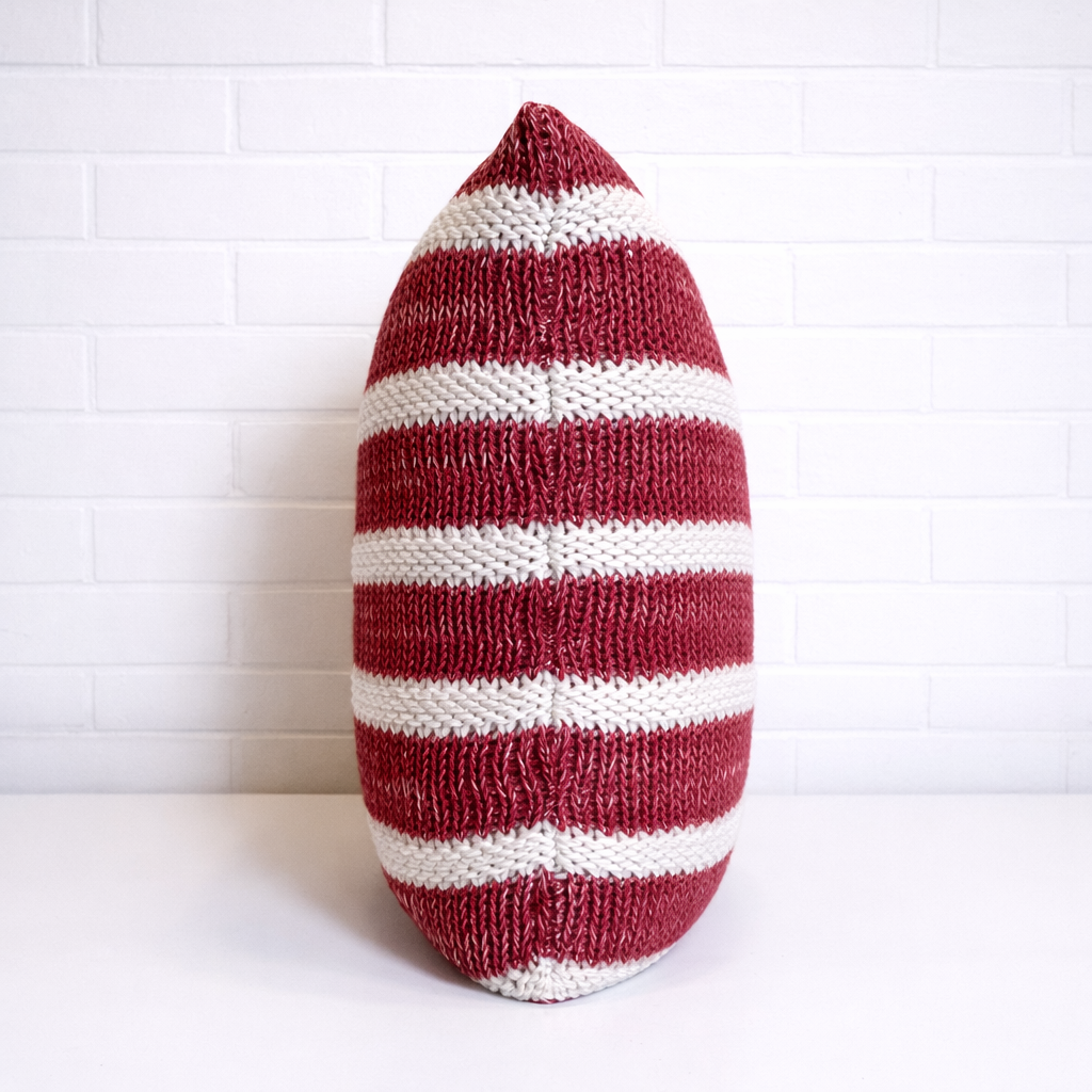 Housse de coussin - Tricot Canne rouge
