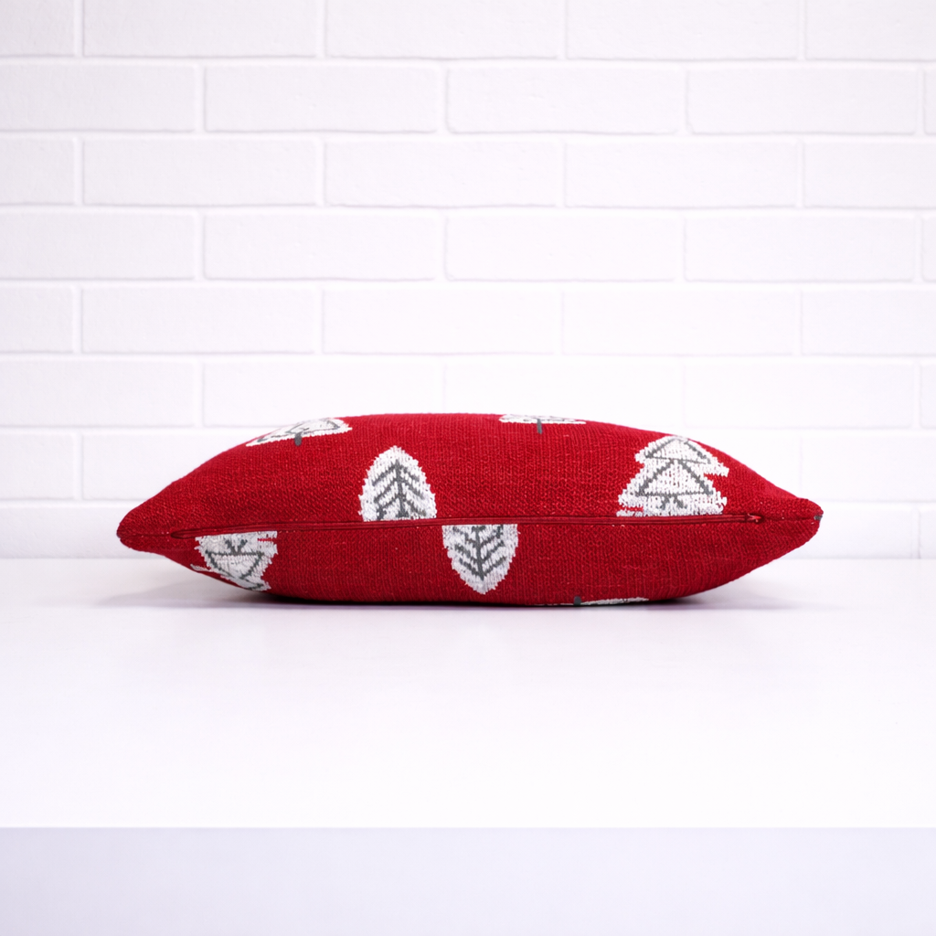 Housse de coussin - Tricot Sapin Rouge
