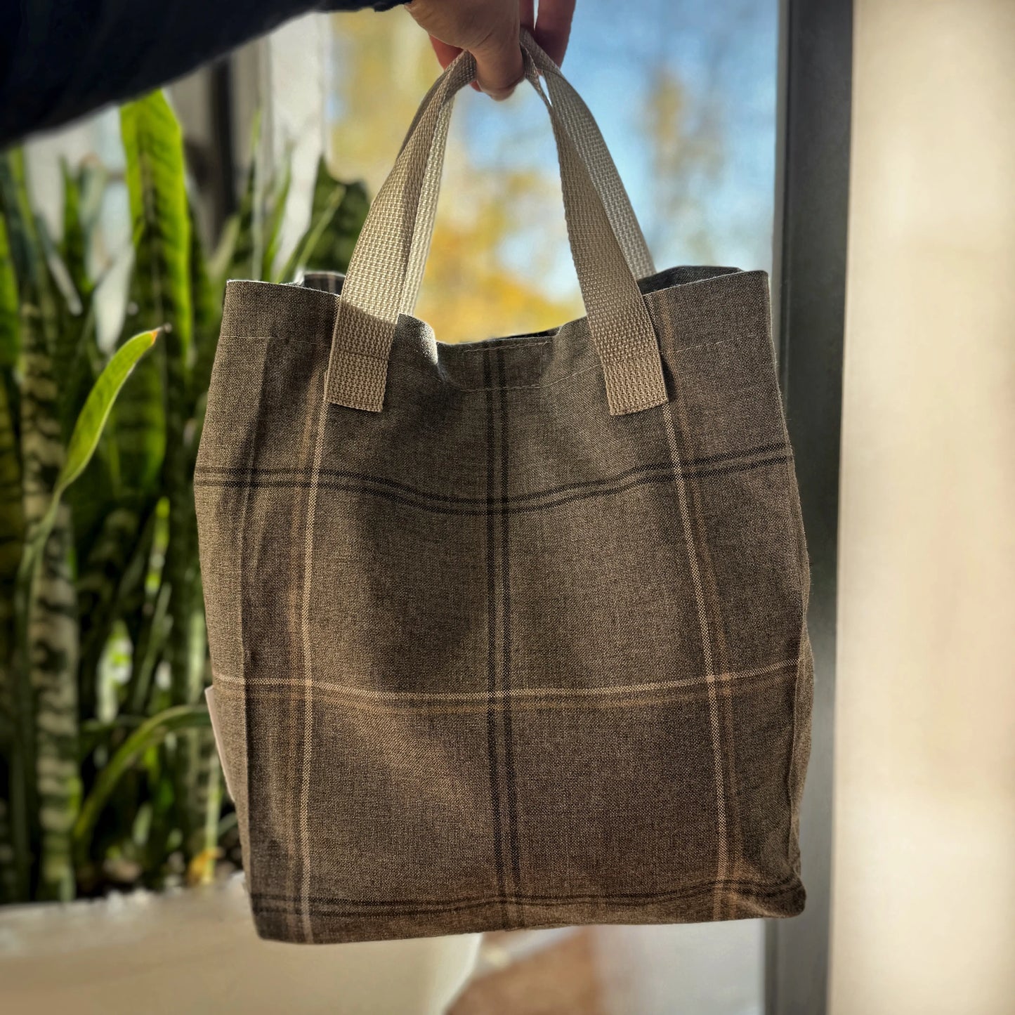 Sac à lunch modèle Monsieur - Carreaux Gris