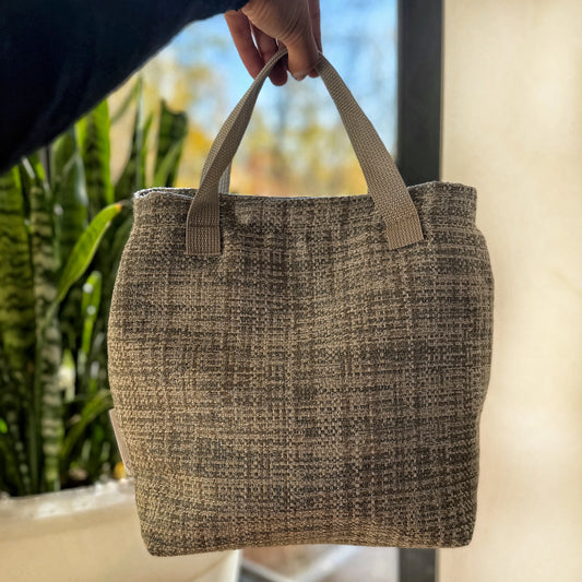 Sac à lunch modèle Monsieur - Tweed Turquoise