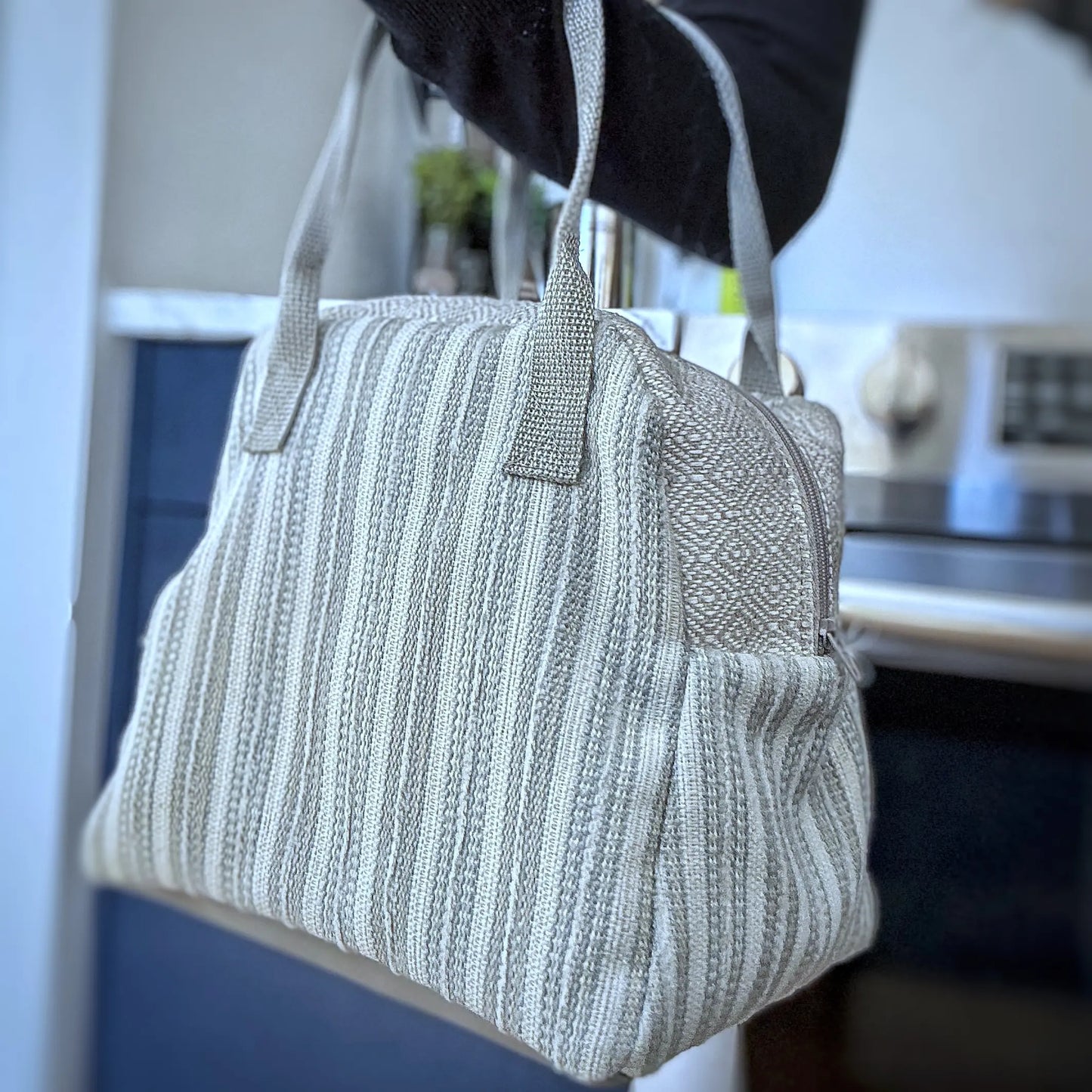 Sac à lunch modèle Bento - Losanges Rayés