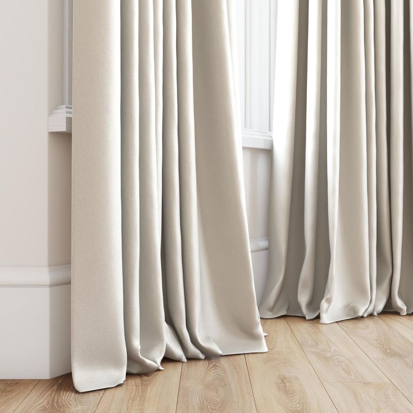 Panneau de rideau passe-pôle tissus Asteroid Champagne