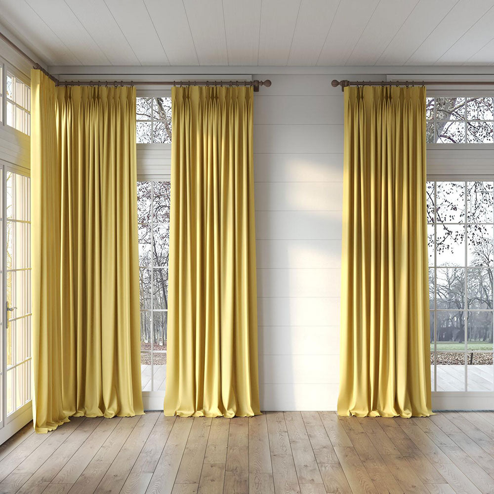 Panneau de rideau passe-pôle tissus Meteor Honey