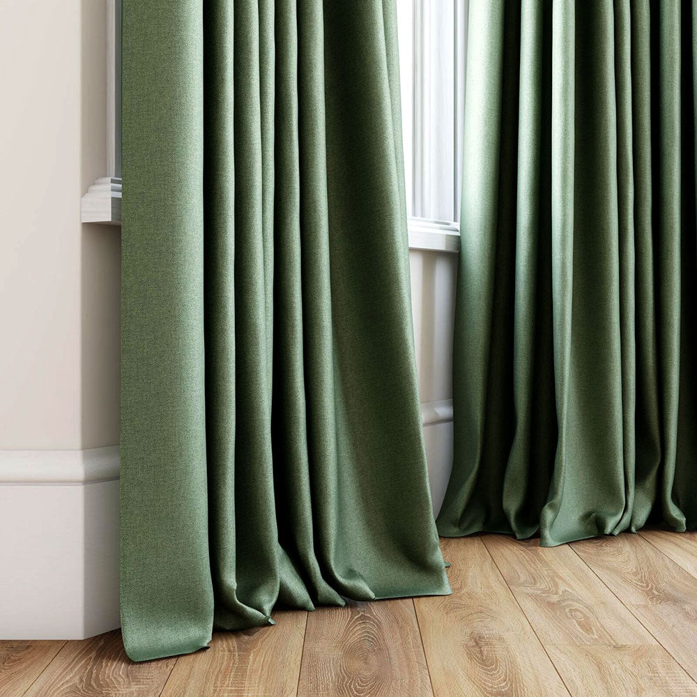 Panneau de rideau passe-pôle tissus Meteor vert Kale