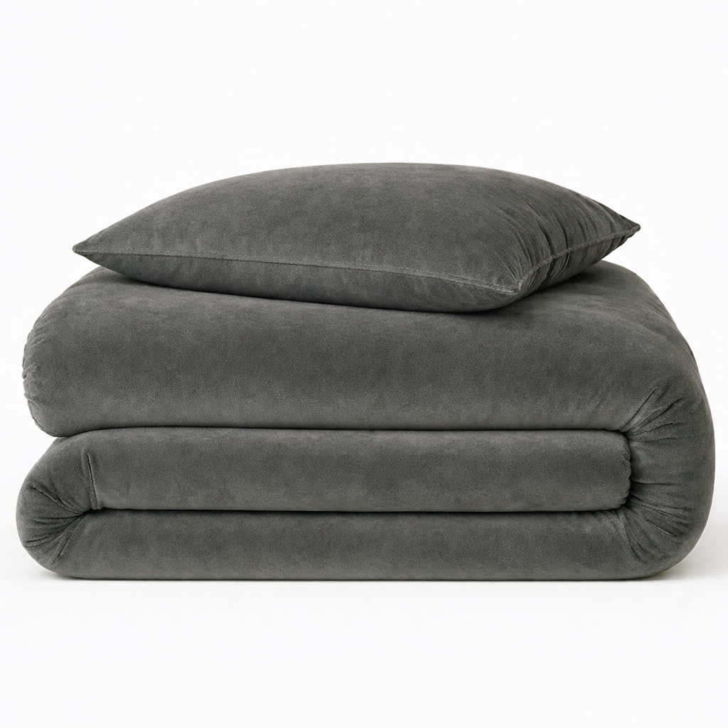 Housse de couette Extension velours gris