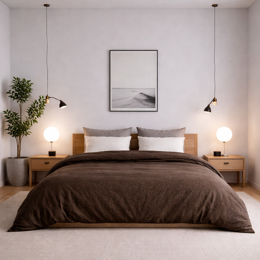 Housse de couette Projection brun