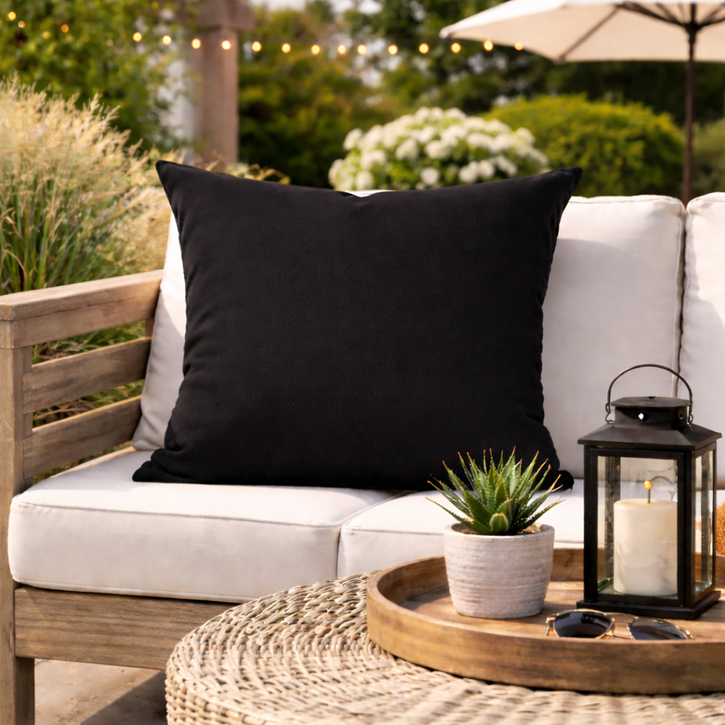 Housse de coussin Extérieur - Sunbrella Canvas Black