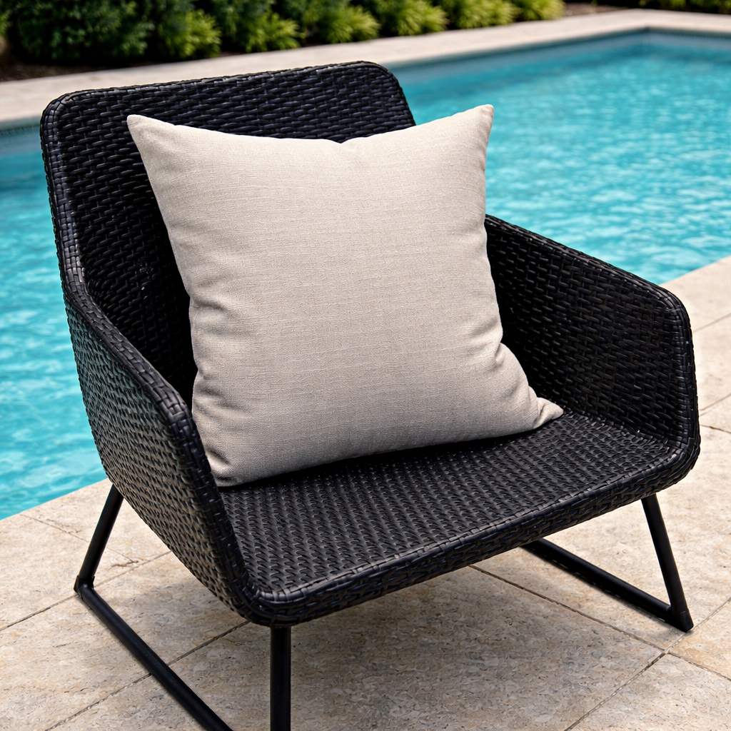 Housse de coussin Extérieur - Sunbrella Canvas Flax
