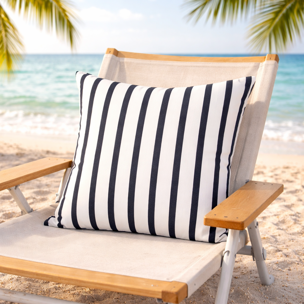 Housse de coussin Extérieur - Sunbrella Lido Indigo