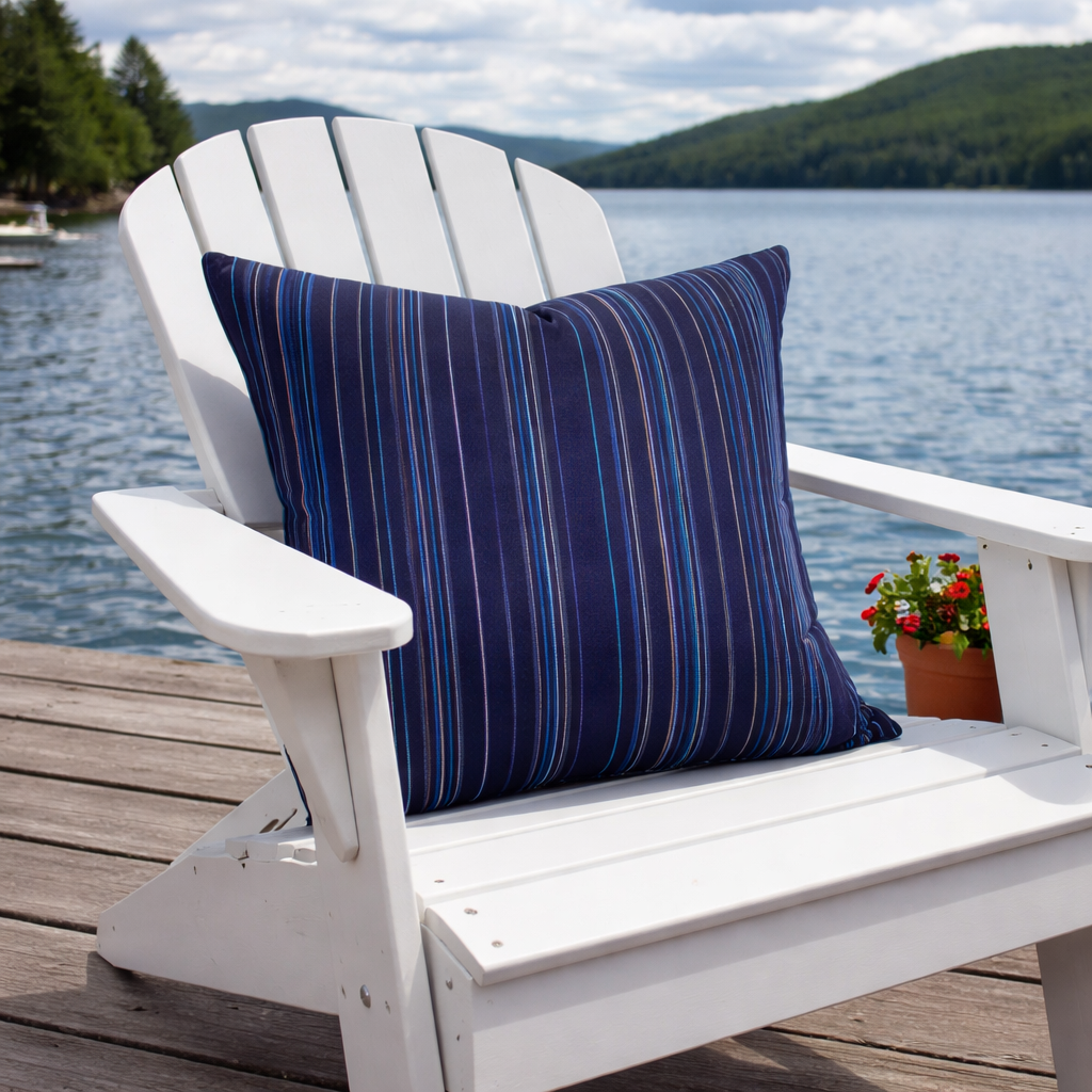 Housse de coussin Extérieur - Sunbrella Refine Indigo