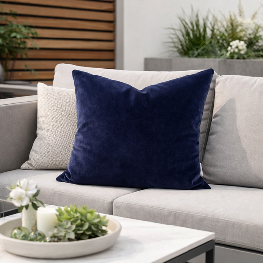 Housse de coussin velours extérieur - Palermo Navy