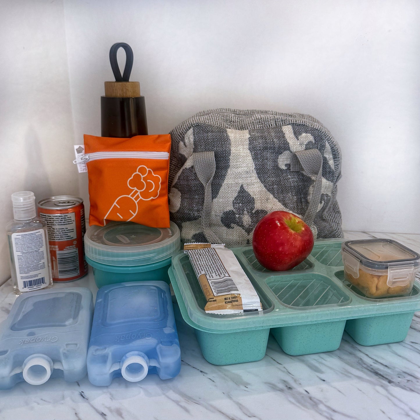 Sac à lunch modèle Bento - Damask Bleu